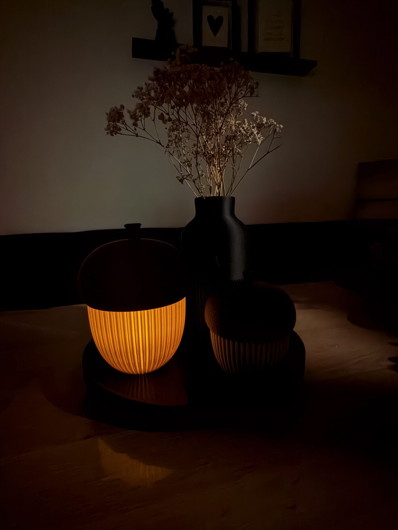 LED Eichel abends 🍁 – 3D-Druck-Deko von 3Dstüberl.de