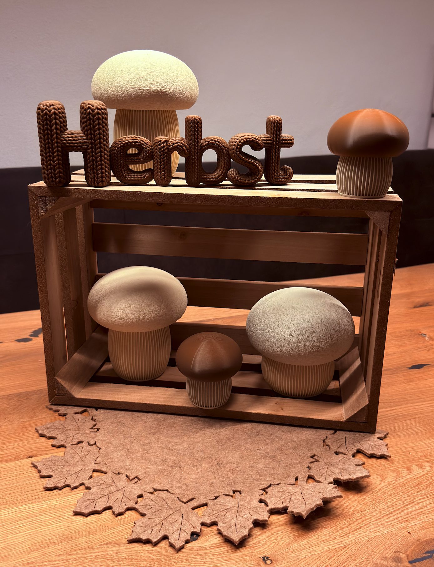 Pilze mit geschraubtem Deckel – 3D-Druck-Deko von 3Dstüberl.de