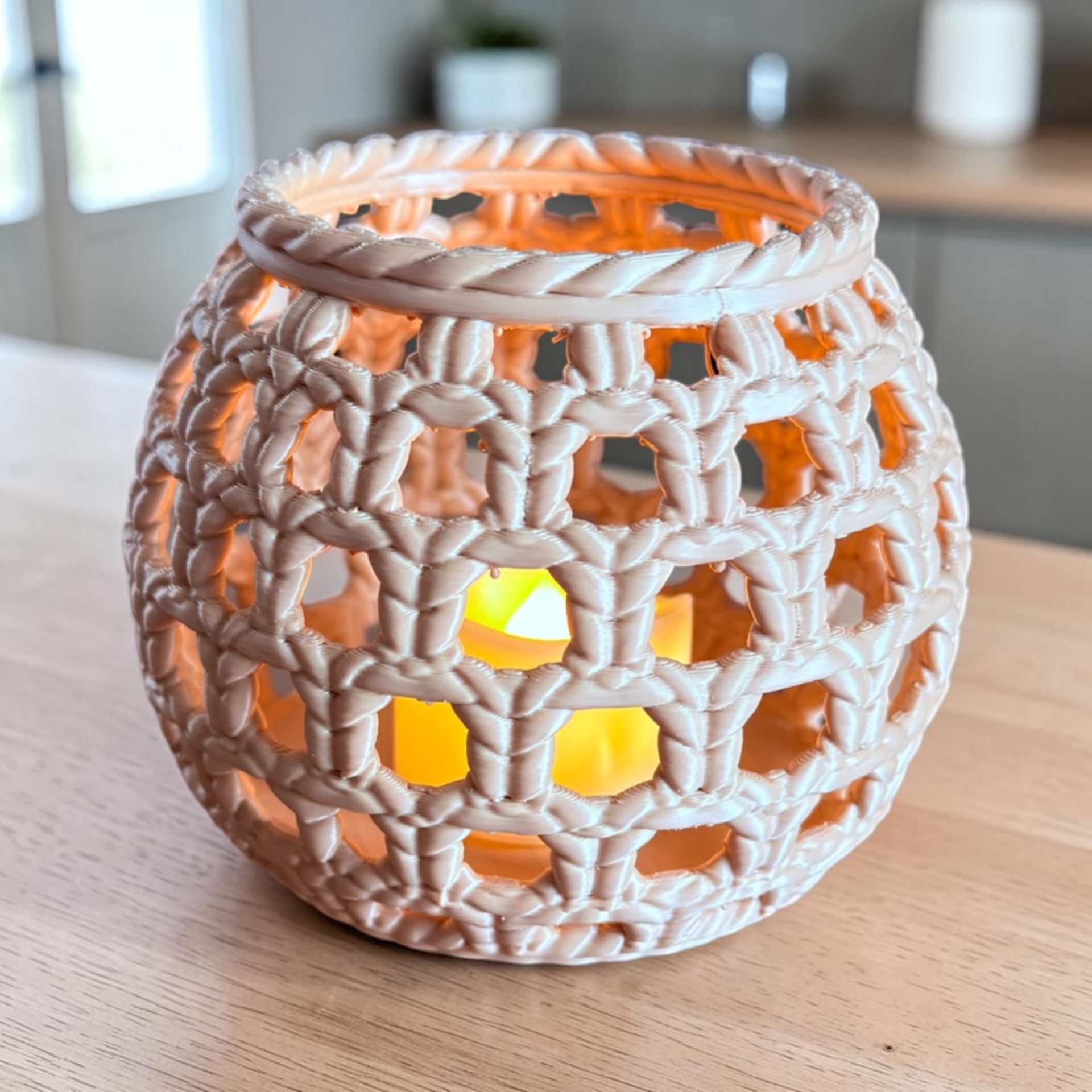 Häkelkörbchen Teelicht – 3D-Druck-Deko von 3Dstüberl.de
