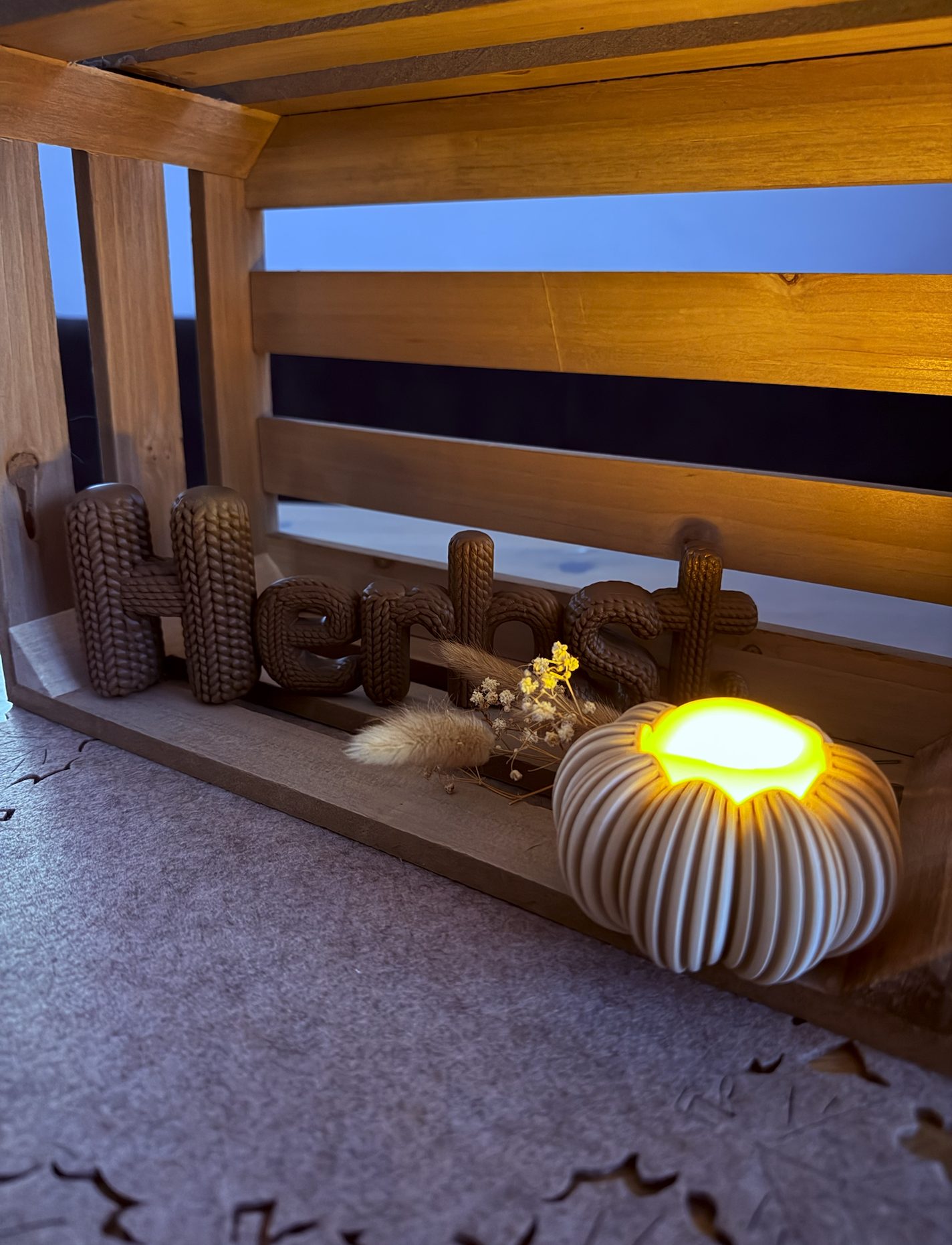LED Kürbis Teelichthalter – 3D-Druck-Deko von 3Dstüberl.de